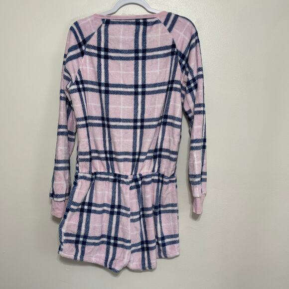 Fashion Nova Pink Plaid PJ Romper 1X NWT - Picture 3 of 13